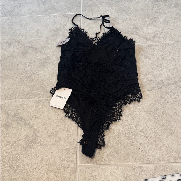 Forever 21 Black Lace Top - Picture 2 of 3